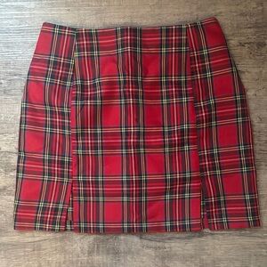 Plaid Red Mini Skirt